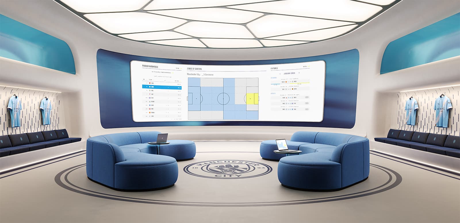 The Tactical Room at Manchester City Yas Residences by Ohana